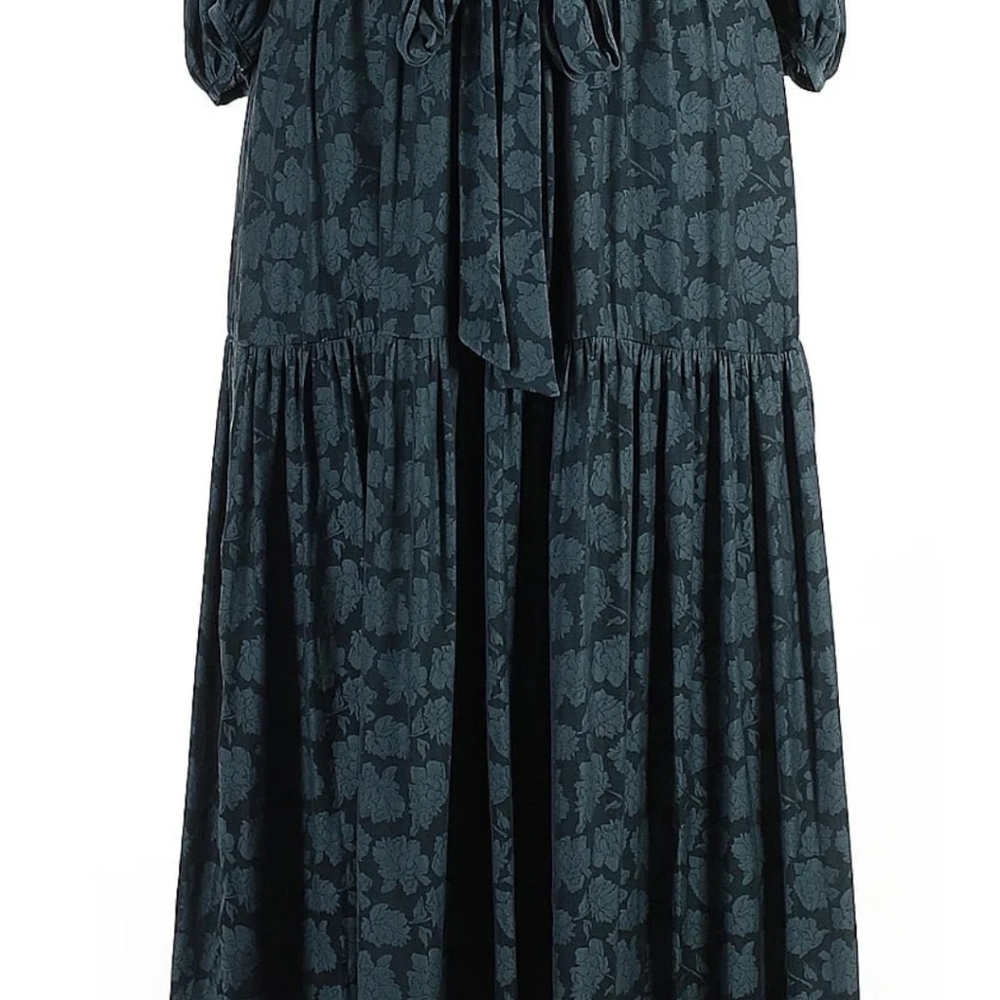 Banana Republic Peacock Green Floral Midi Dress - Picture 5 of 9